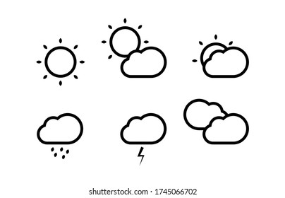 Set of Weather web icons. Vector illustration.