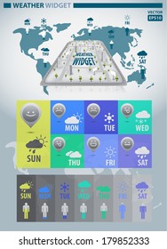 Set of weather widget infographic vector
