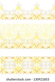 set of weaved lemon yellow seamless laced ribbons