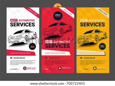 A Set of web Automotive services banners collection layouts.