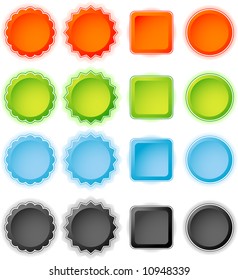 Set of web badges, collection of buttons