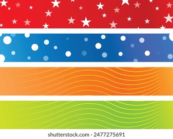 set of Web Banner Design colorful abstract banner isolated on white vector illustration Banner Header Templates