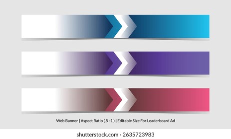 ensemble de bannière de web pour classement et avec taille modifiable et bordée d'illustrations vectorielles de flèche