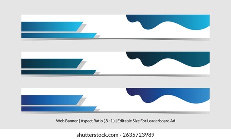 ensemble de bannière de web pour classement et avec taille modifiable et bordée d'illustrations vectorielles abstraites rayées et ondulées