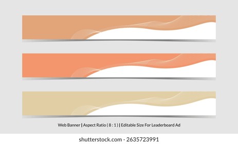 ensemble de bannières de web pour tableau de bord avec taille modifiable et doublé d'illustrations vectorielles abstraites filaires