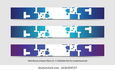 ensemble de bannières de web pour classement avec taille modifiable et bordée d'illustrations vectorielles de rectangle abstrait