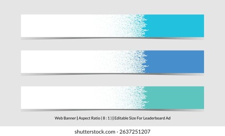 set of web banner for leaderboard ad with editable size and roughen vector illustrations