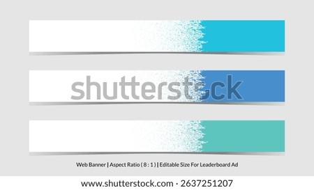 set of web banner for leaderboard ad with editable size and roughen vector illustrations