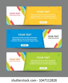 Set of web banner templates, Abstract horizontal banners with colorful background