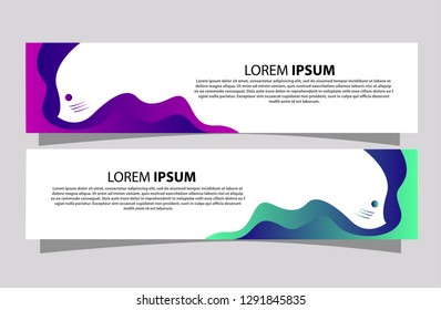 Set of web banner templates with seals animal illustration background - Vector