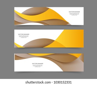 Set of web banner templates for your site or blog with abstract lines and waves
