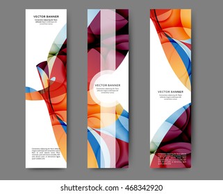 Set of web banner templates for your site or blog with abstract lines and waves