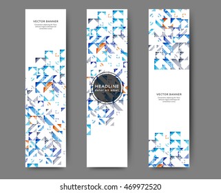 Set of web banner templates for your site or blog with geometric elements