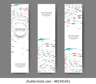 Set of web banner templates for your site or blog with geometric elements