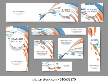 Set von Web-Banner-Vorlagen für Ihre Website oder Blog mit geometrischen Elementen. Unterschiedliche Größen . 