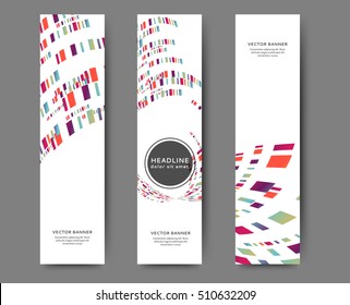 Set of web banner templates for your site or blog with geometric elements