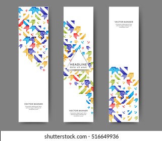 Set of web banner templates for your site or blog with geometric elements