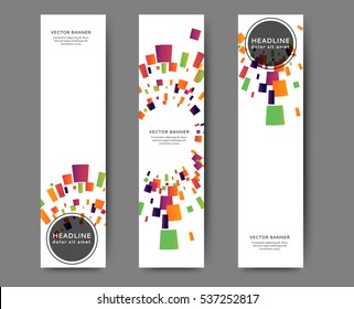 Set of web banner templates for your site or blog with geometric elements