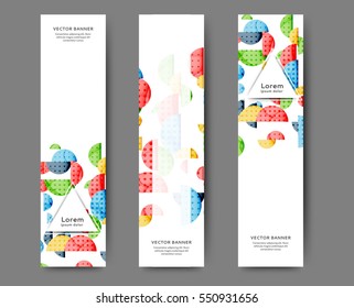 Set of web banner templates for your site or blog with geometric elements