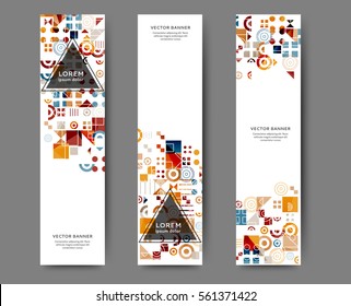 Set of web banner templates for your site or blog with geometric elements