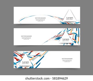 Set of web banner templates for your site or blog with geometric elements