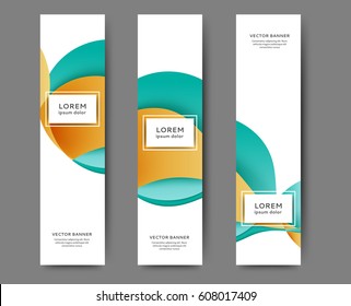 Set of web banner templates for your site or blog with abstract lines and waves