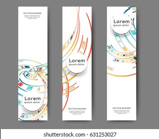 Set of web banner templates for your site or blog with geometric elements