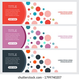 Set of web banners with abstract circle design