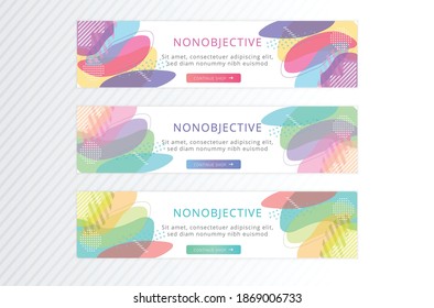 Set of Web banners, advertising Templates , Multi color organic swatch color, technologies Athletics, design.Vector Templates