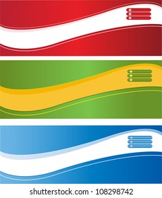 A set of web banners of different colors