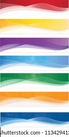 A set of web banners of different colors