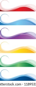 A set of web banners of different colors