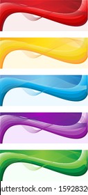 A set of web banners of different colors 