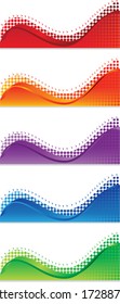 A set of web banners of different colors