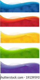 A set of web banners of different colors