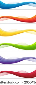 A set of web banners of different colors