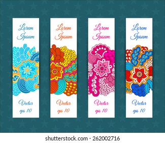 Set of web banners with floral elements