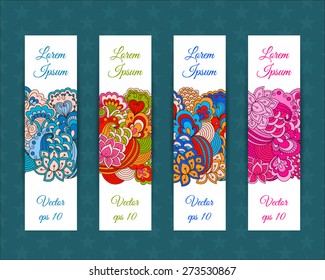 Set of web banners with floral elements