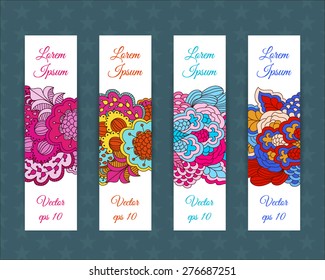 Set of web banners with floral elements