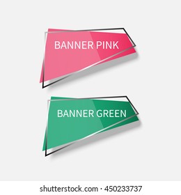 Set of Web banners with frames for website or app or business. Vector illustration