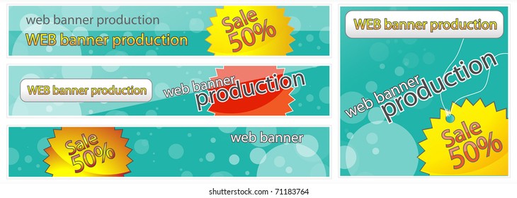 a set of web banners on a soap theme
