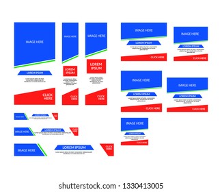 Set of web banners of standard size with a place for photos