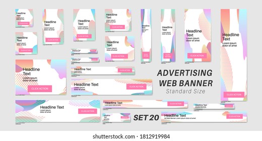 Set Webbanner in Standardgrößen .Vektorgrafik