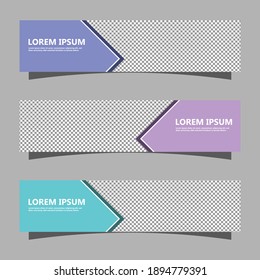 Set of web banners in standard sizes. Templates with place for photo. Vector illustration