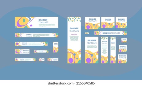 Set of web banners template different sizes for mobile and social networks, poster, shopping ads, marketing. Bundle banners for product promotion, travel agency, journey, vacation, traveling.