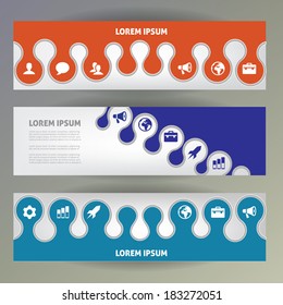 Set of web banners. Vector template.