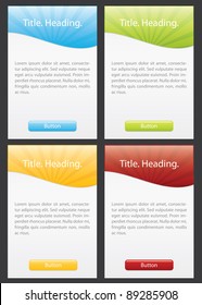 set of web boxes with space for text
