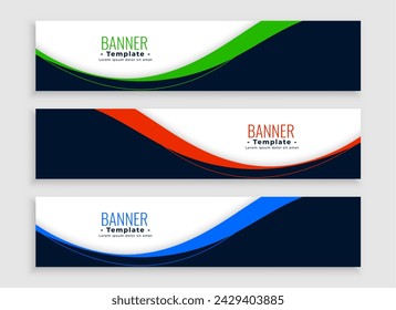 set of web business banner templates for modern websites backdrop vector