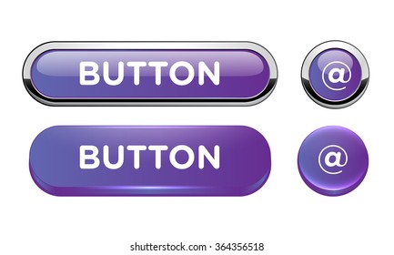 set of web button purple