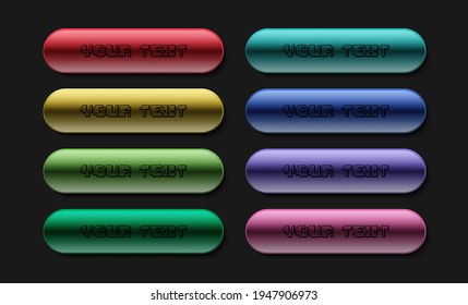 Set of web button template, colorful bright banner